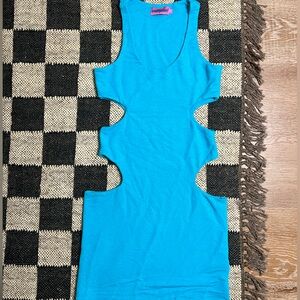 Edikted teal dress with side cut outs